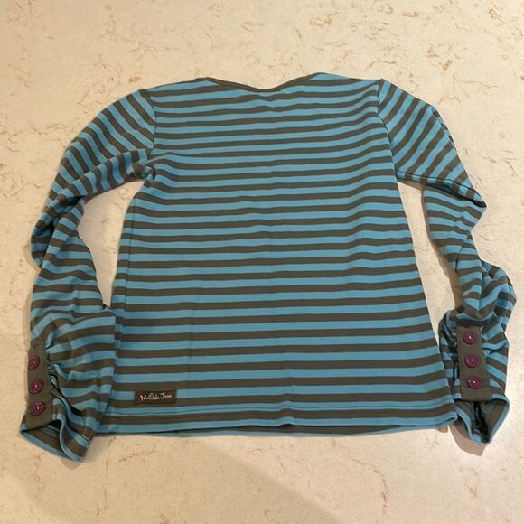 Matilda Jane striped top with purple buttons SZ 12 - Picture 3 of 4
